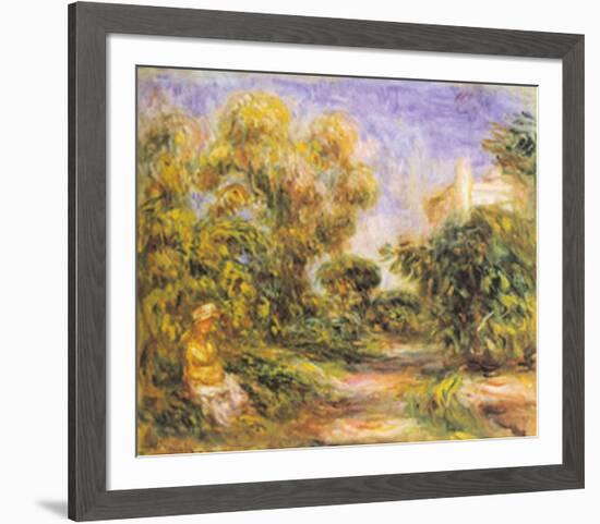 Woman in a Landscape-Pierre-Auguste Renoir-Framed Art Print