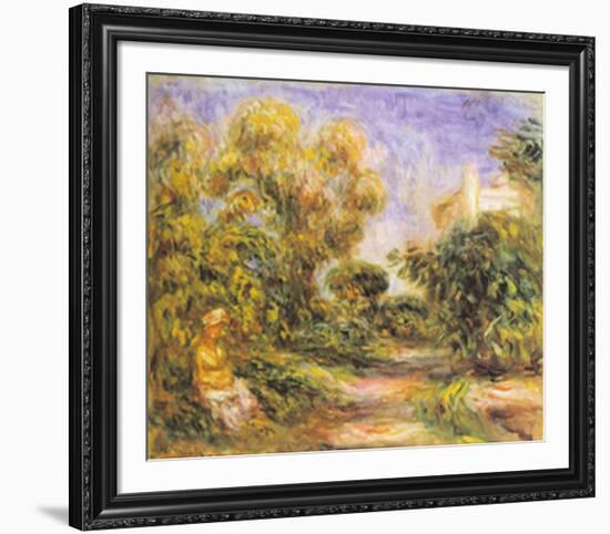 Woman in a Landscape-Pierre-Auguste Renoir-Framed Art Print