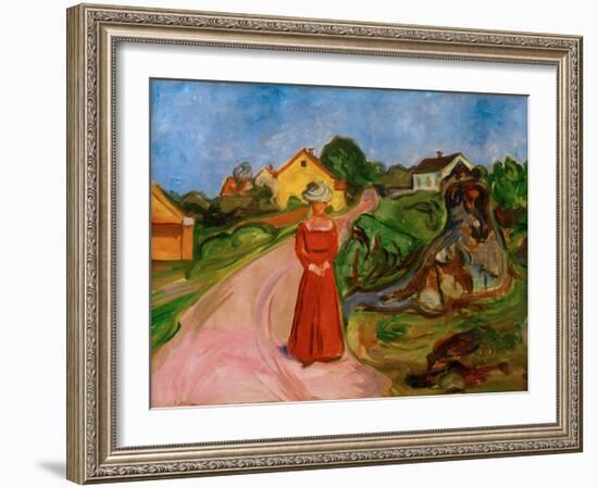 Woman in a Red Dress, 1904-Edvard Munch-Framed Giclee Print