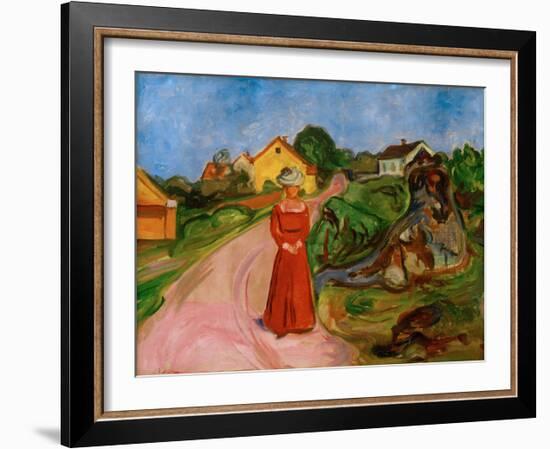 Woman in a Red Dress, 1904-Edvard Munch-Framed Giclee Print