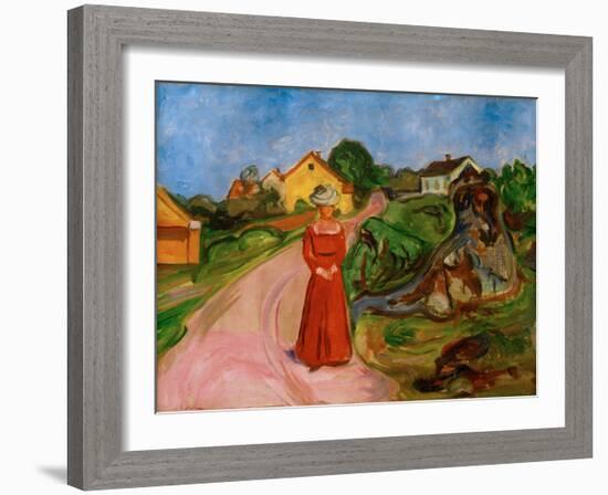 Woman in a Red Dress, 1904-Edvard Munch-Framed Giclee Print