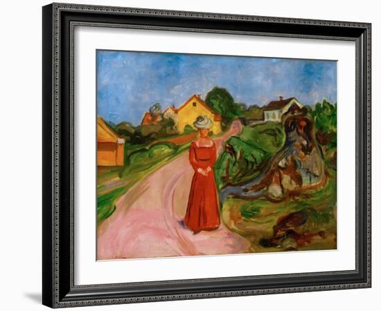 Woman in a Red Dress, 1904-Edvard Munch-Framed Giclee Print