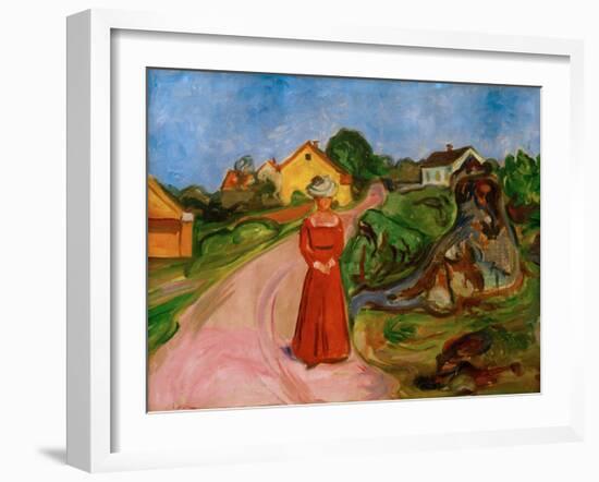 Woman in a Red Dress, 1904-Edvard Munch-Framed Giclee Print