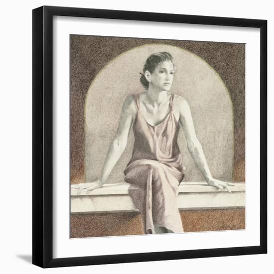 Woman in a Red Gown, c.1998-Helen J. Vaughn-Framed Giclee Print