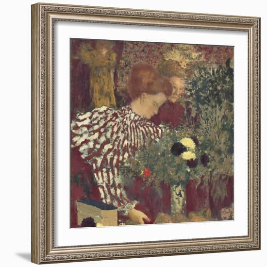 Woman in a Striped Dress, 1895-Edouard Vuillard-Framed Giclee Print