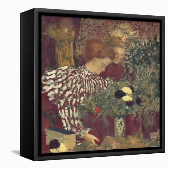 Woman in a Striped Dress, by Edouard Vuillard, 1895, French painting,-Edouard Vuillard-Framed Stretched Canvas