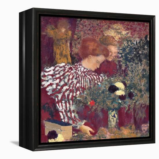 Woman in a Striped Dress by Edouard Vuillard-Edouard Vuillard-Framed Premier Image Canvas