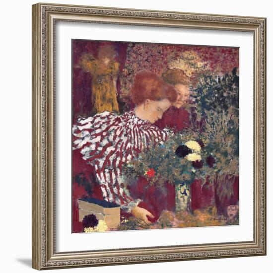 Woman in a Striped Dress by Edouard Vuillard-Edouard Vuillard-Framed Giclee Print