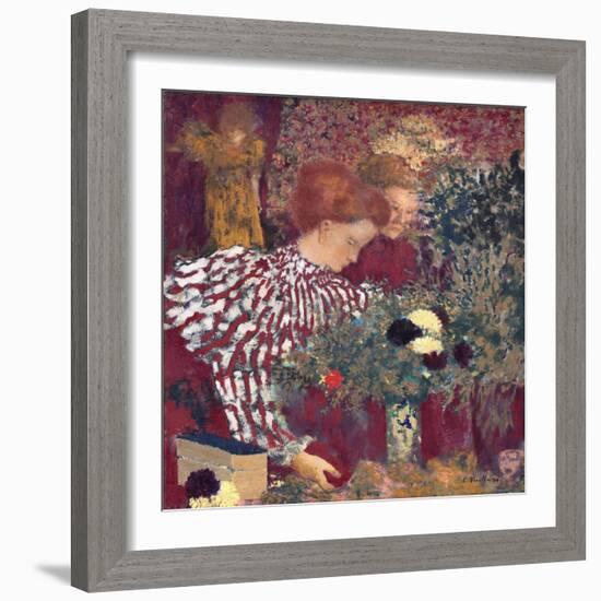 Woman in a Striped Dress by Edouard Vuillard-Edouard Vuillard-Framed Giclee Print