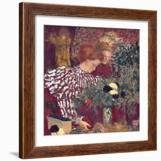 Woman in a Striped Dress by Edouard Vuillard-Edouard Vuillard-Framed Giclee Print