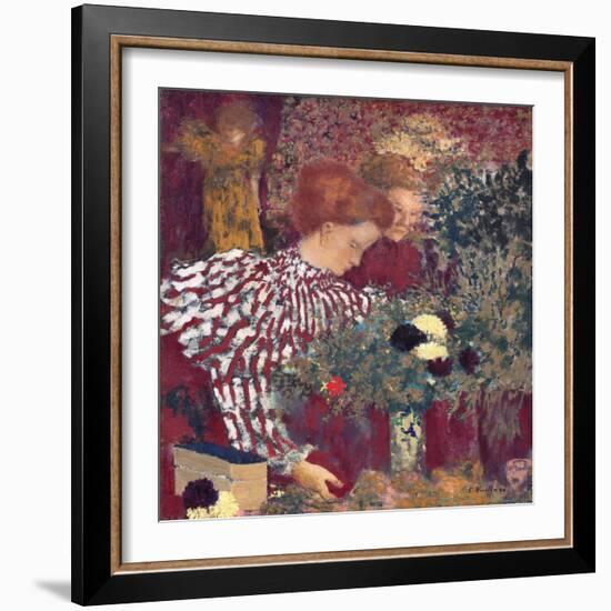 Woman in a Striped Dress by Edouard Vuillard-Edouard Vuillard-Framed Giclee Print