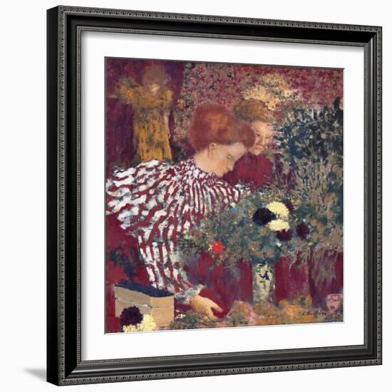 Woman in a Striped Dress by Edouard Vuillard-Edouard Vuillard-Framed Giclee Print