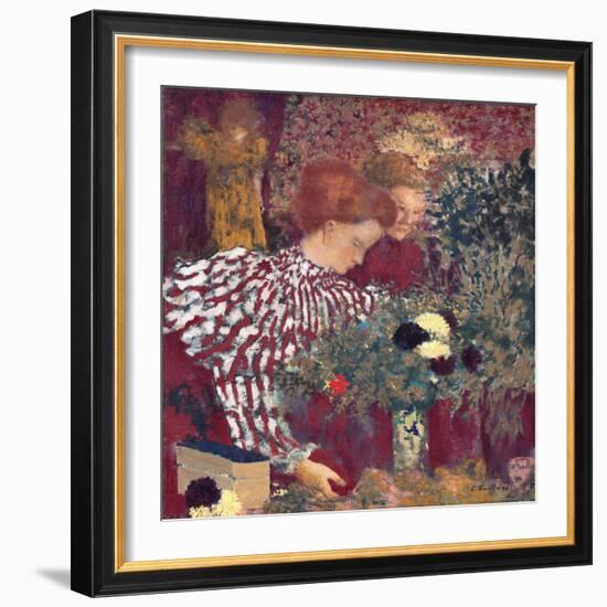 Woman in a Striped Dress by Edouard Vuillard-Edouard Vuillard-Framed Giclee Print