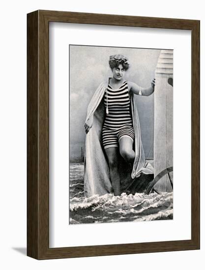 Woman in a swim suit-French School-Framed Photographic Print