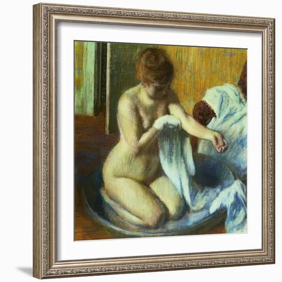 Woman In a Tub, Ca. 1883-Edgar Degas-Framed Giclee Print