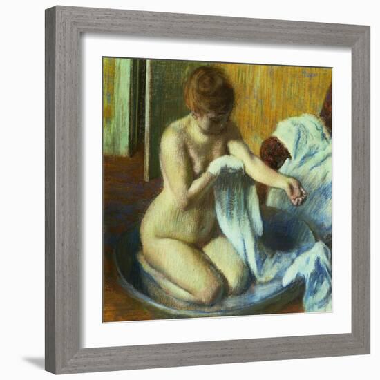 Woman In a Tub, Ca. 1883-Edgar Degas-Framed Giclee Print