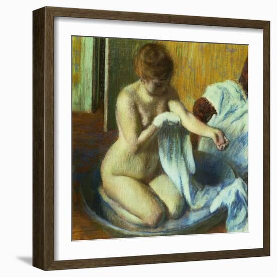 Woman In a Tub, Ca. 1883-Edgar Degas-Framed Giclee Print