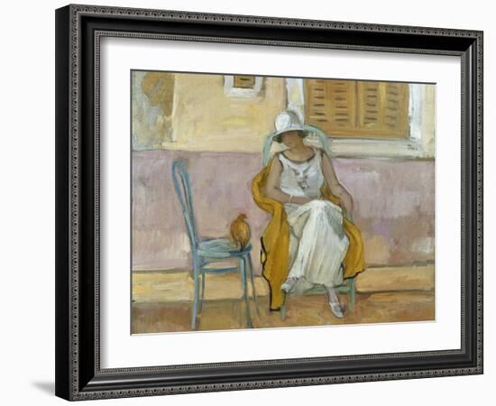 Woman in a White Dress-Henri Lebasque-Framed Giclee Print