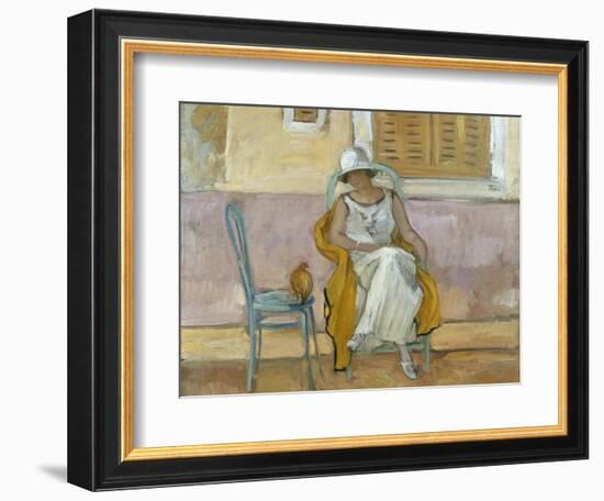 Woman in a White Dress-Henri Lebasque-Framed Giclee Print