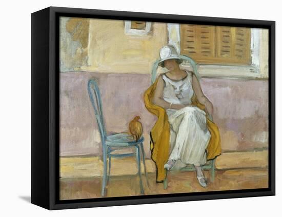 Woman in a White Dress-Henri Lebasque-Framed Premier Image Canvas