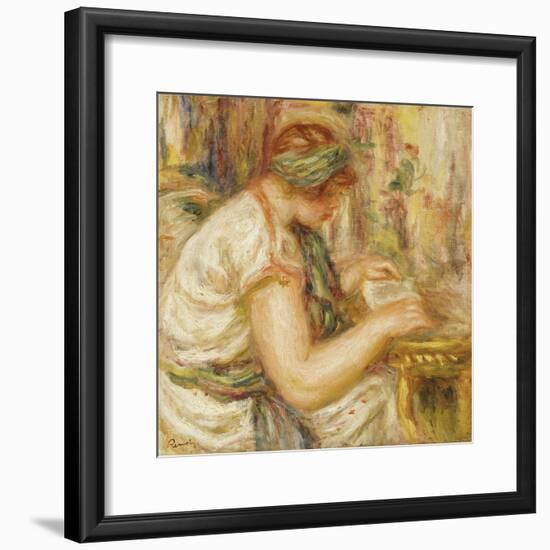 Woman in an Arab Blouse Reading, 1919-Pierre-Auguste Renoir-Framed Giclee Print