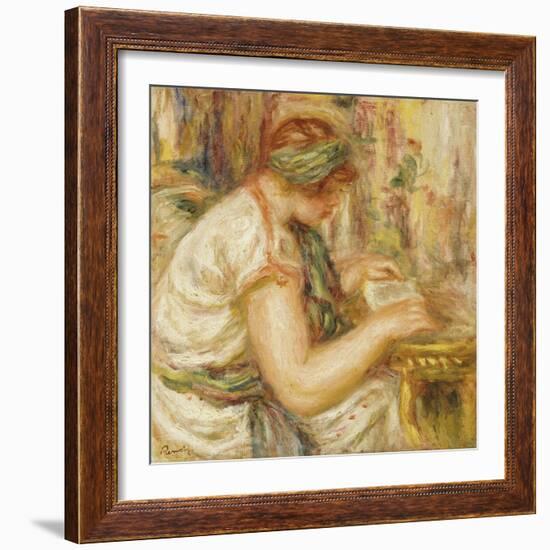 Woman in an Arab Blouse Reading, 1919-Pierre-Auguste Renoir-Framed Giclee Print