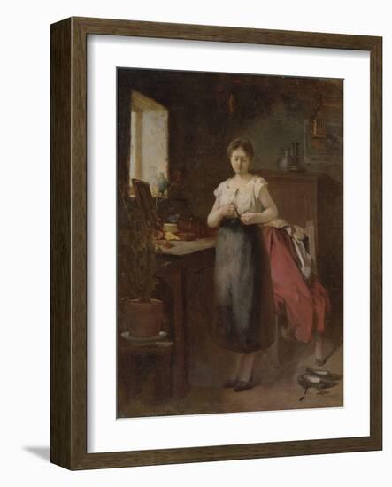 Woman in an Interior (Oil on Panel)-Eugene Carriere-Framed Giclee Print