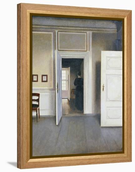 Woman in an Interior, Strandgrade 30, 1901-Vilhelm Hammershoi-Framed Premier Image Canvas