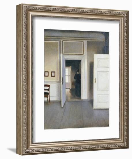 Woman in an Interior, Strandgrade 30, 1901-Vilhelm Hammershoi-Framed Giclee Print