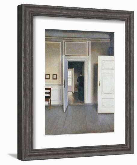 Woman in an Interior, Strandgrade 30, 1901-Vilhelm Hammershoi-Framed Giclee Print