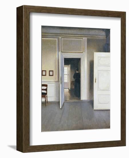 Woman in an Interior, Strandgrade 30, 1901-Vilhelm Hammershoi-Framed Giclee Print