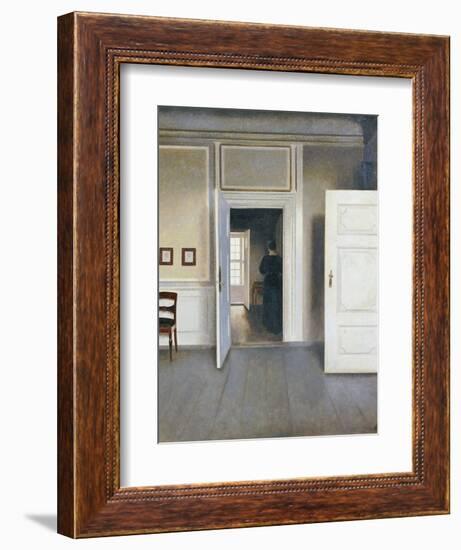Woman in an Interior, Strandgrade 30, 1901-Vilhelm Hammershoi-Framed Giclee Print