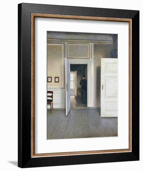 Woman in an Interior, Strandgrade 30, 1901-Vilhelm Hammershoi-Framed Giclee Print