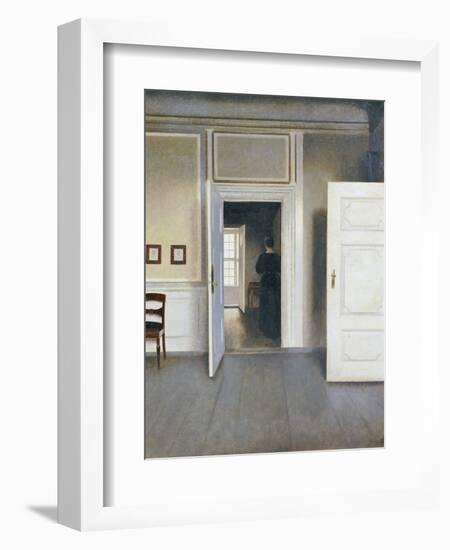 Woman in an Interior, Strandgrade 30, 1901-Vilhelm Hammershoi-Framed Giclee Print