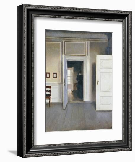 Woman in an Interior, Strandgrade 30, 1901-Vilhelm Hammershoi-Framed Giclee Print