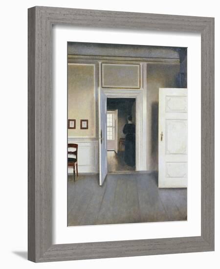 Woman in an Interior, Strandgrade 30, 1901-Vilhelm Hammershoi-Framed Giclee Print