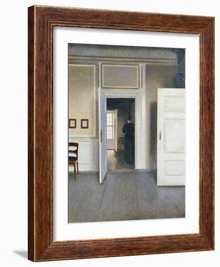 Woman in an Interior, Strandgrade 30, 1901-Vilhelm Hammershoi-Framed Giclee Print