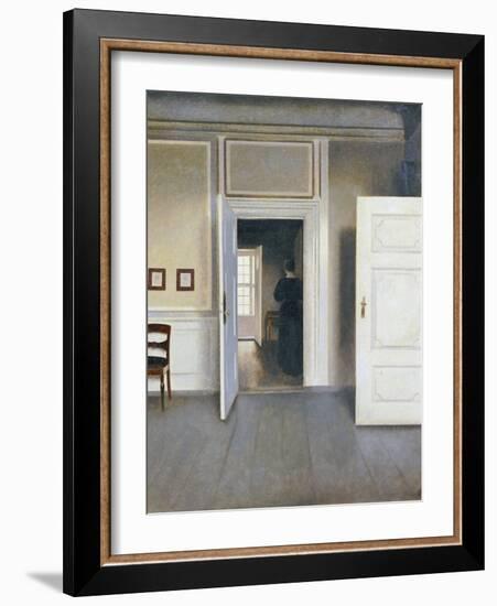 Woman in an Interior, Strandgrade 30, 1901-Vilhelm Hammershoi-Framed Giclee Print