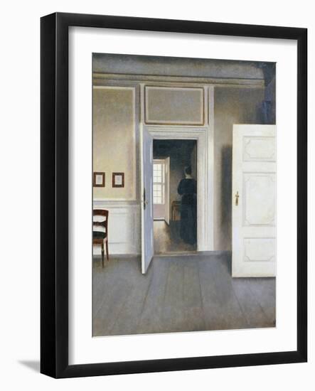 Woman in an Interior, Strandgrade 30, 1901-Vilhelm Hammershoi-Framed Giclee Print