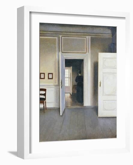 Woman in an Interior, Strandgrade 30, 1901-Vilhelm Hammershoi-Framed Giclee Print