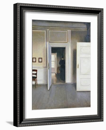 Woman in an Interior, Strandgrade 30, 1901-Vilhelm Hammershoi-Framed Giclee Print