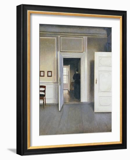 Woman in an Interior, Strandgrade 30, 1901-Vilhelm Hammershoi-Framed Giclee Print