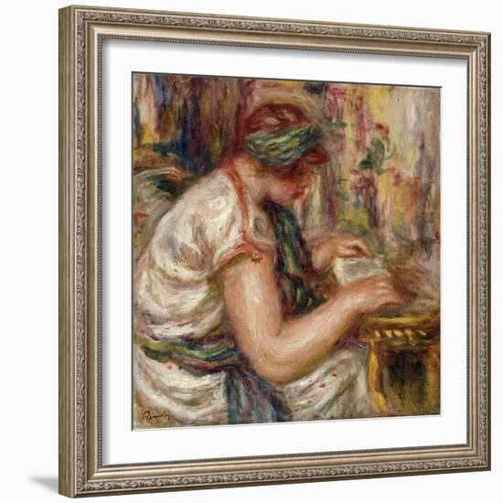 Woman in Arabic Dress Reading; Femme En Blouse Arabe Lisant, 1919-Pierre-Auguste Renoir-Framed Giclee Print