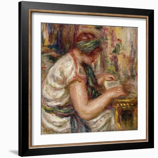 Woman in Arabic Dress Reading; Femme En Blouse Arabe Lisant, 1919-Pierre-Auguste Renoir-Framed Giclee Print