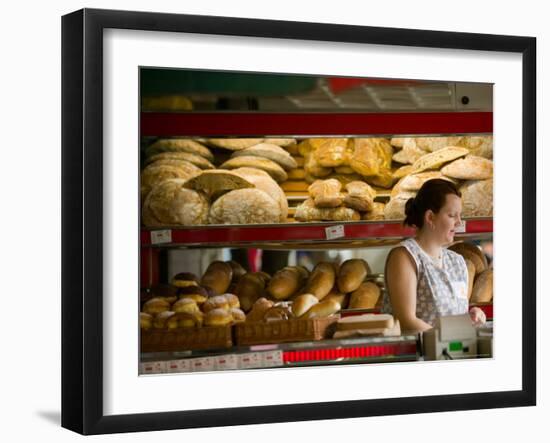 Woman in Bakery, Trogir, Croatia-Russell Young-Framed Photographic Print