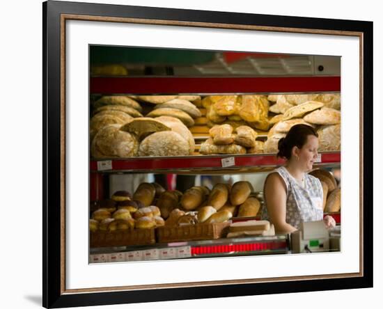 Woman in Bakery, Trogir, Croatia-Russell Young-Framed Photographic Print