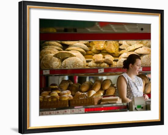 Woman in Bakery, Trogir, Croatia-Russell Young-Framed Photographic Print