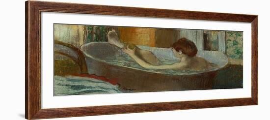 Woman in bath, sponging her leg, Pastel, 1883-84-Edgar Degas-Framed Giclee Print