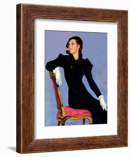 "Woman in Black,"April 14, 1934-Penrhyn Stanlaws-Framed Giclee Print