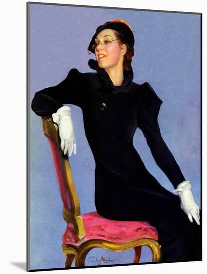 "Woman in Black,"April 14, 1934-Penrhyn Stanlaws-Mounted Giclee Print